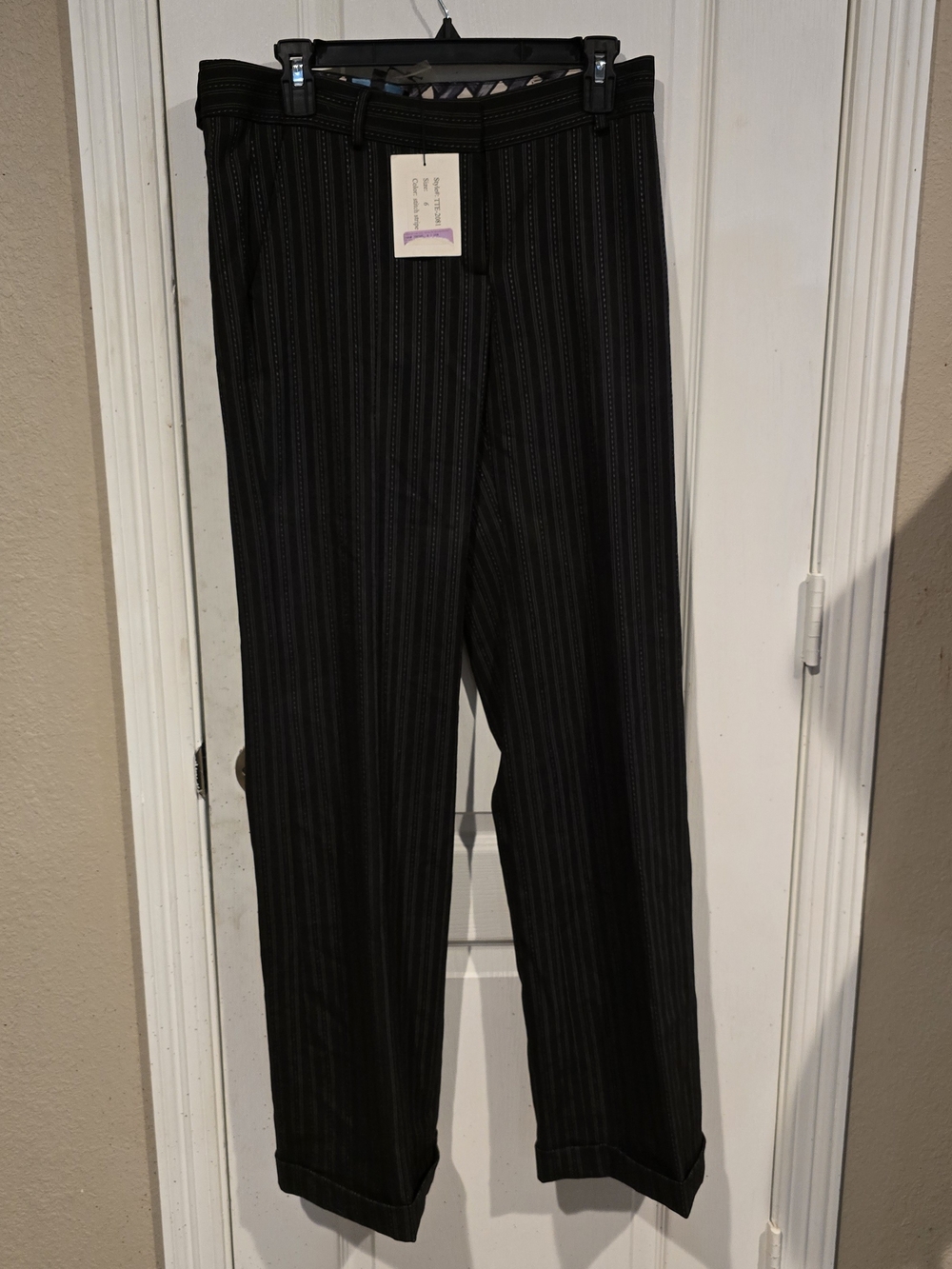 Till The End YTK Ladies S6 Black Pinstripe Dress Pants